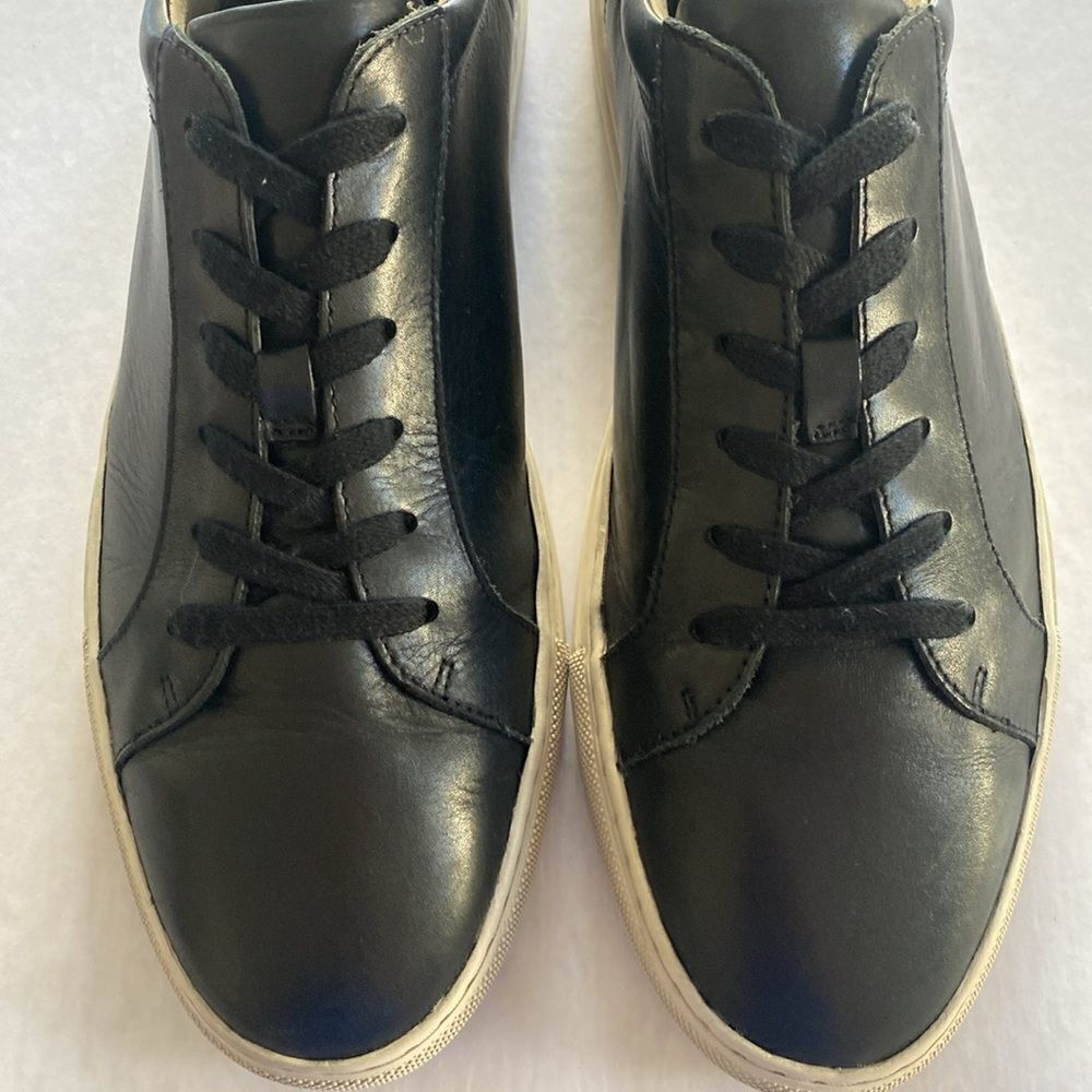 BANANA REPUBLIC Men’s Black Leather Sneakers with Leather Lining Size 11